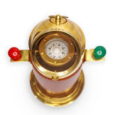 Brass and wood gimbal compass nautical navigation instrument